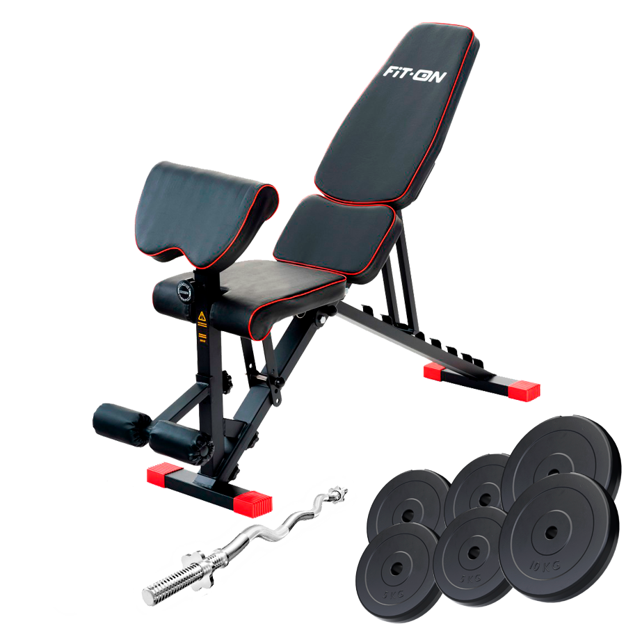 Скамья регулируемая Fit-On FN-S202 + штанга 45кг