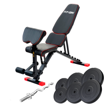 Скамья регулируемая Fit-On FN-S202 + штанга 74кг