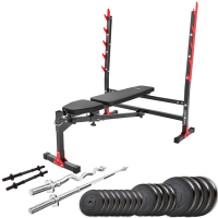 Лава тренувальна Marbo Sport MH-L107 2.0 + штанга та гантелі 100кг