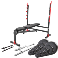 Лава тренувальна Marbo Sport MH-L107 2.0 + штанга та гантелі 105кг