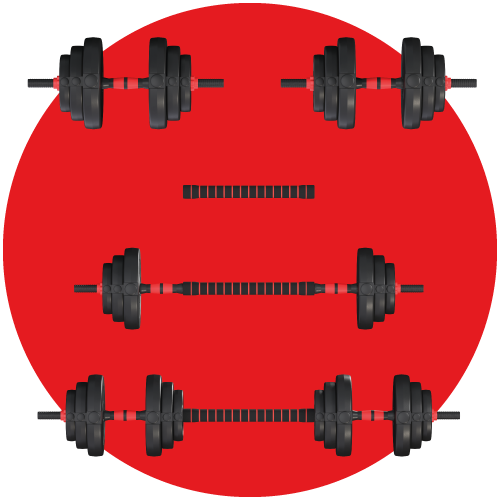 Набір гантелей Fit-On 6в1 гантелі + подовжувач